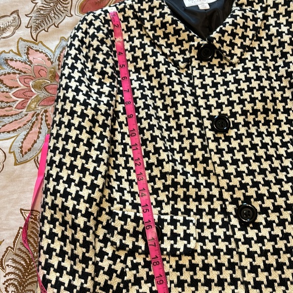 🔥SALE🔥 Liz Clairborne Houndstooth Black/White Jacket size 14P - Picture 7 of 8